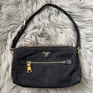 PRADA Tessuto Nylon And Saffiano Leather Shoulder Bag